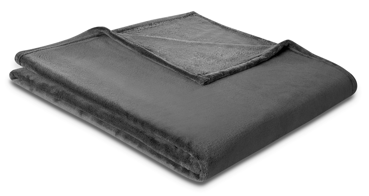 Einfarbige Fleecedecke "Soft & Cover" in 150x200 cm in anthrazit