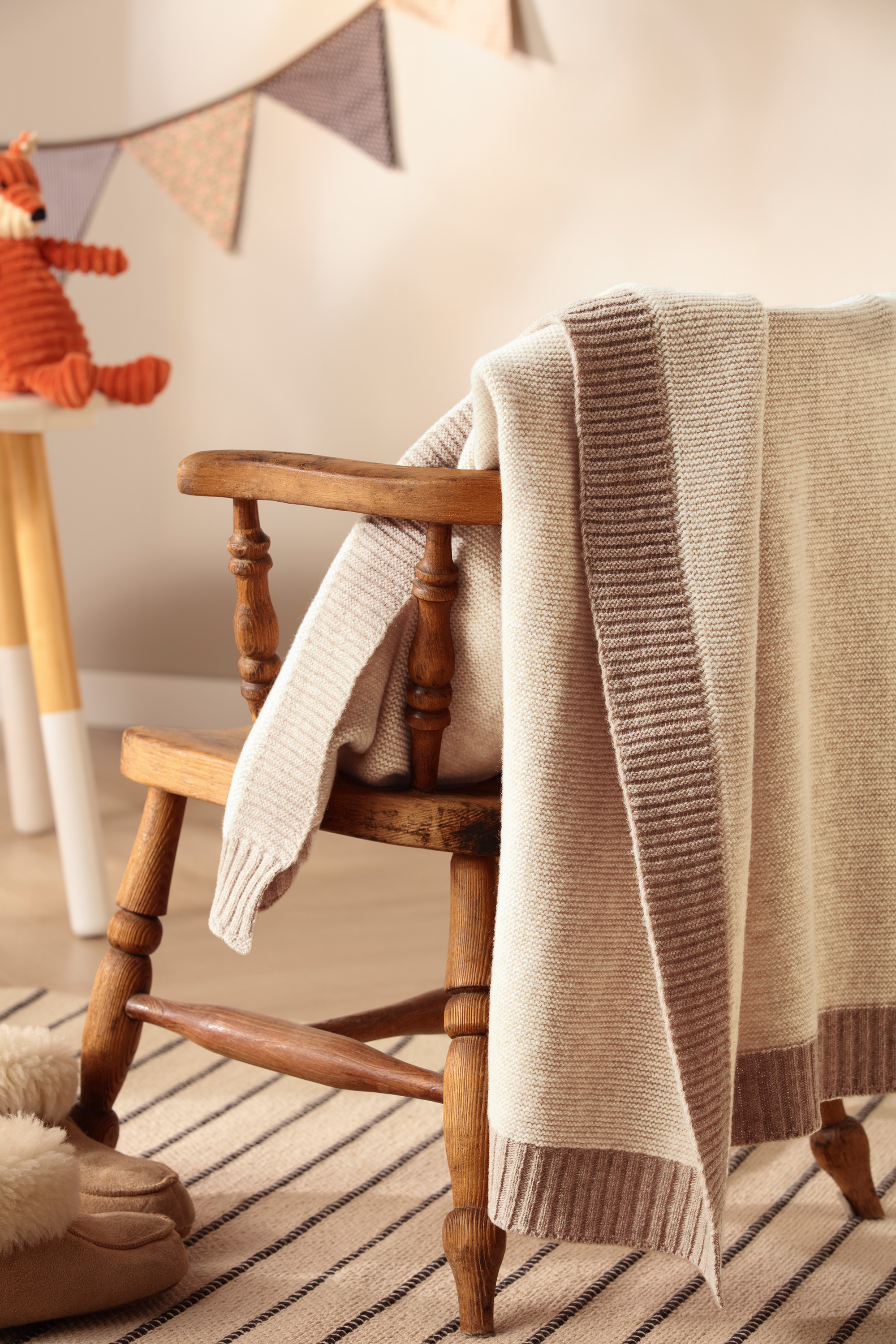 Babydecke Wool Knit nature Milieuaufnahme