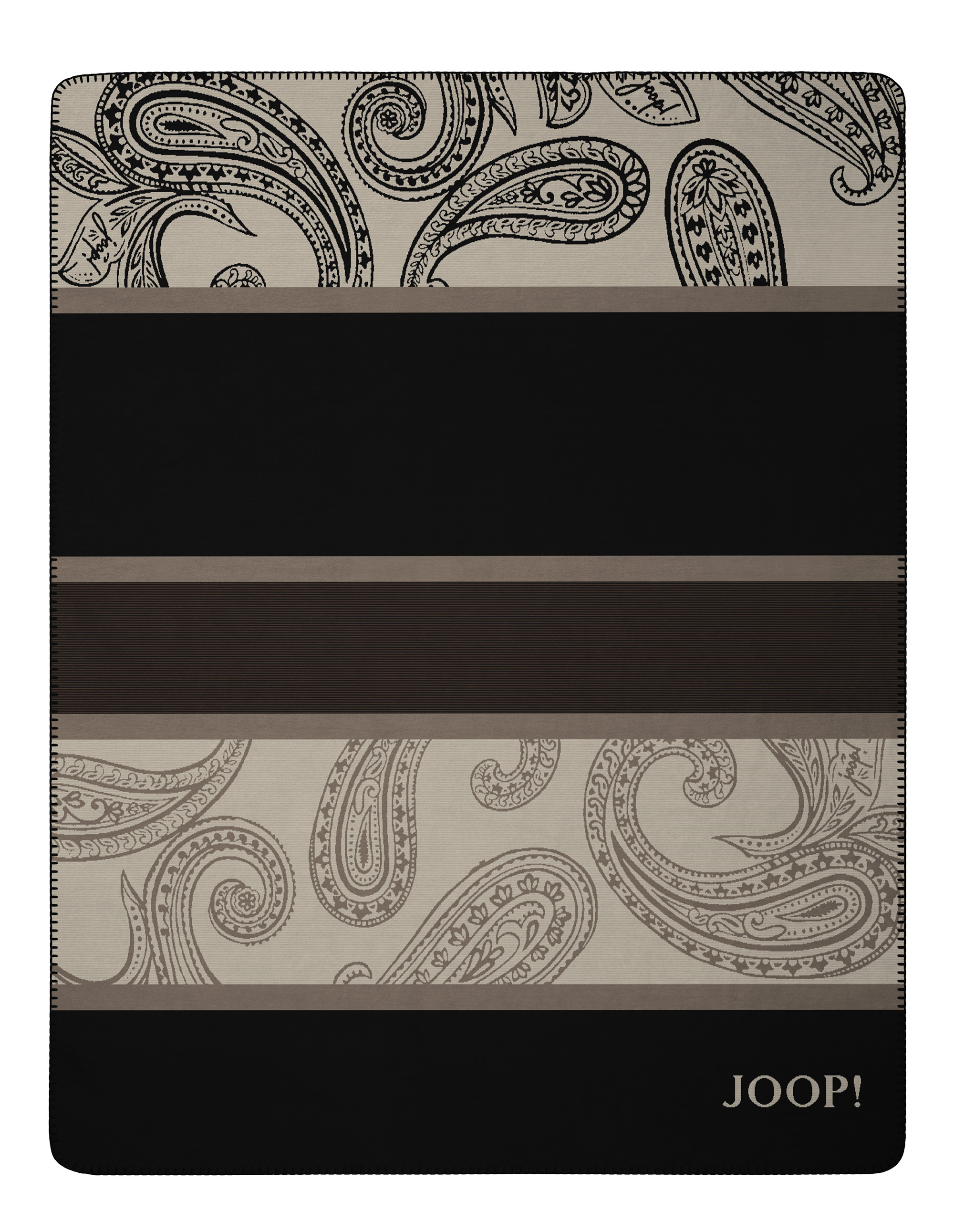 Joop! Wohndecke Paisley Stripes schwarz Freisteller glatt