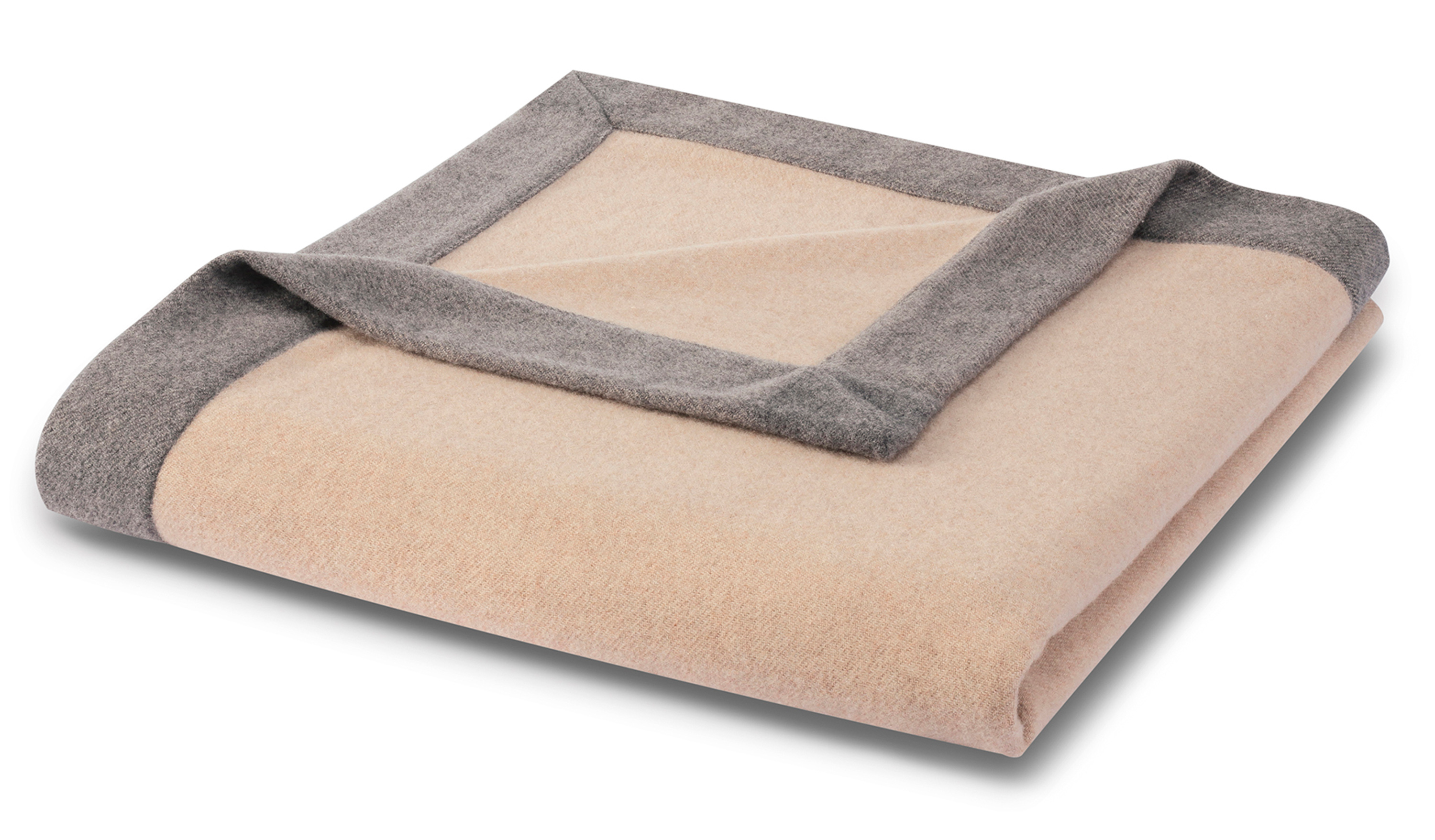 Wohndecke aus recycelter Wolle "Prado" Wohndecke Prado Sand Päckchenfaltung