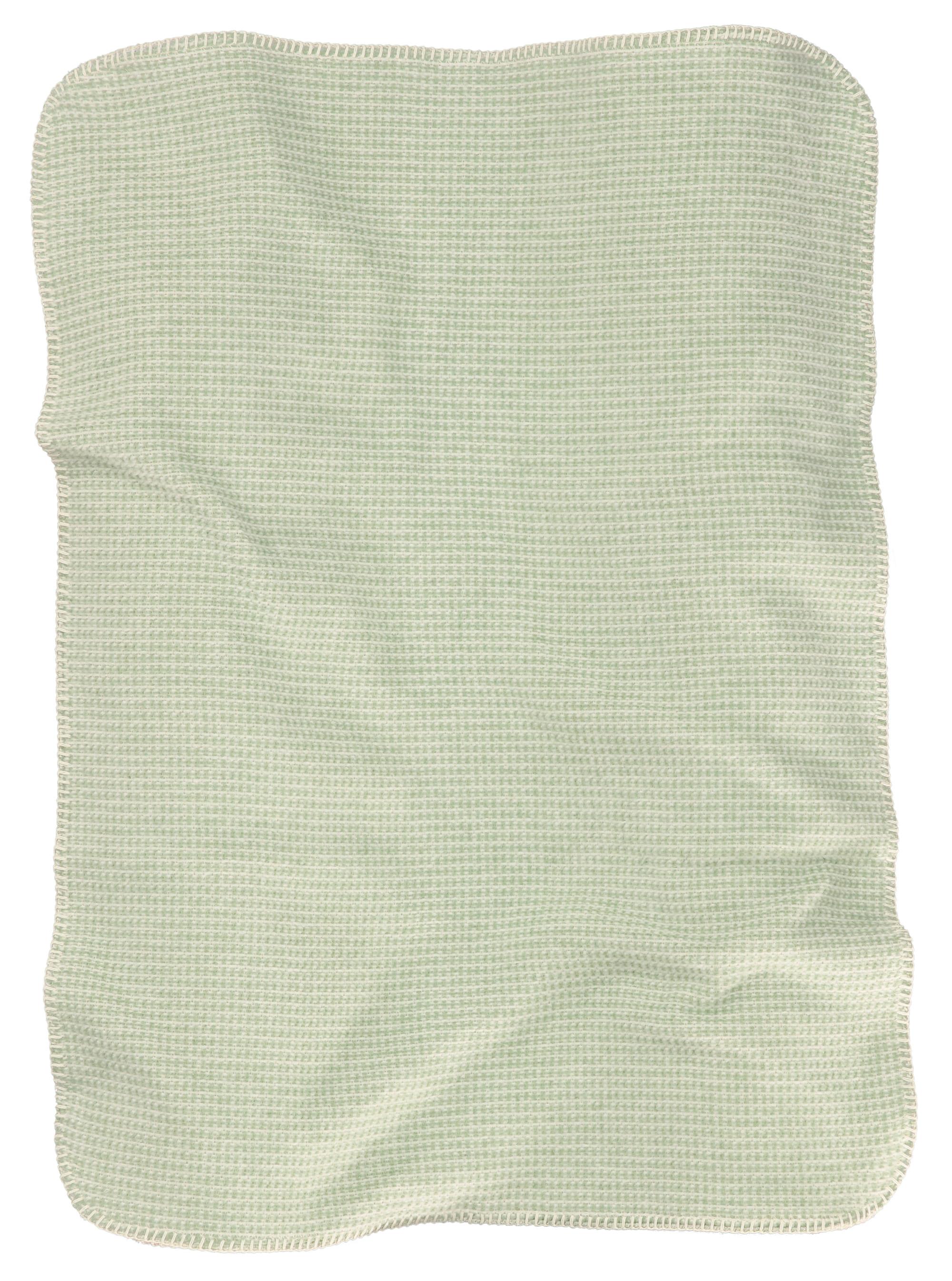 Babydecke Cotton green mit Strukturmuster Freisteller wellig