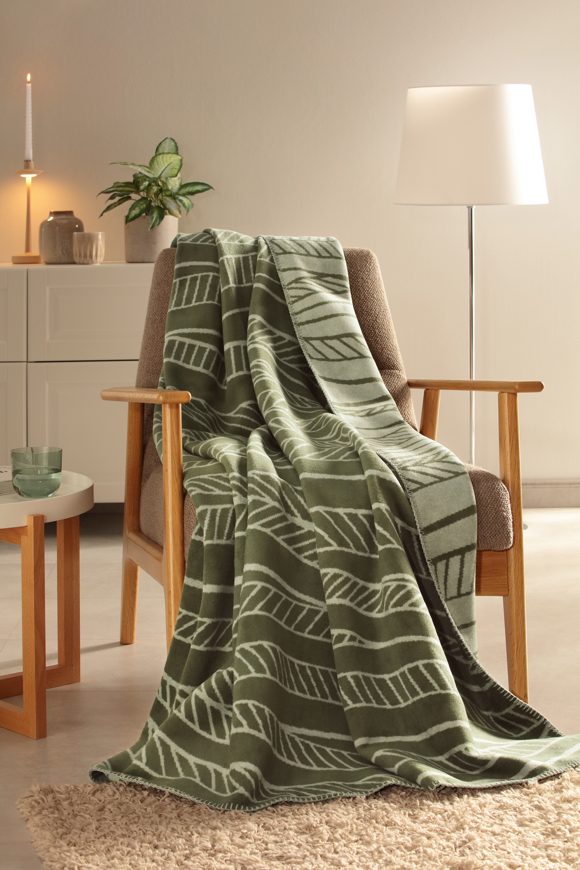 Wohndecke Villeroy & Boch Willow Olive-Green Milieubild Hochformat