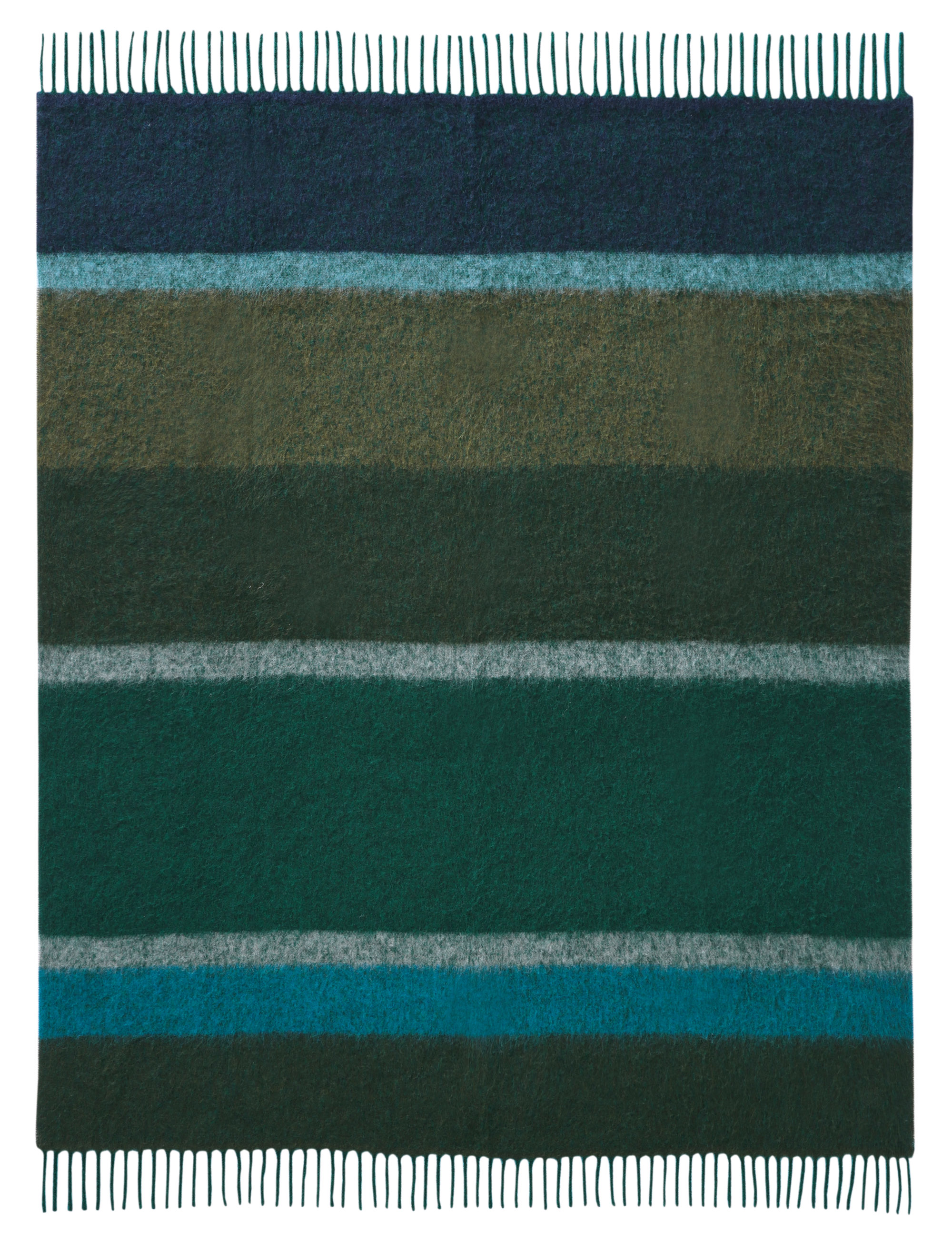 Fransenplaid Mohair Look Emerald Freisteller glatt