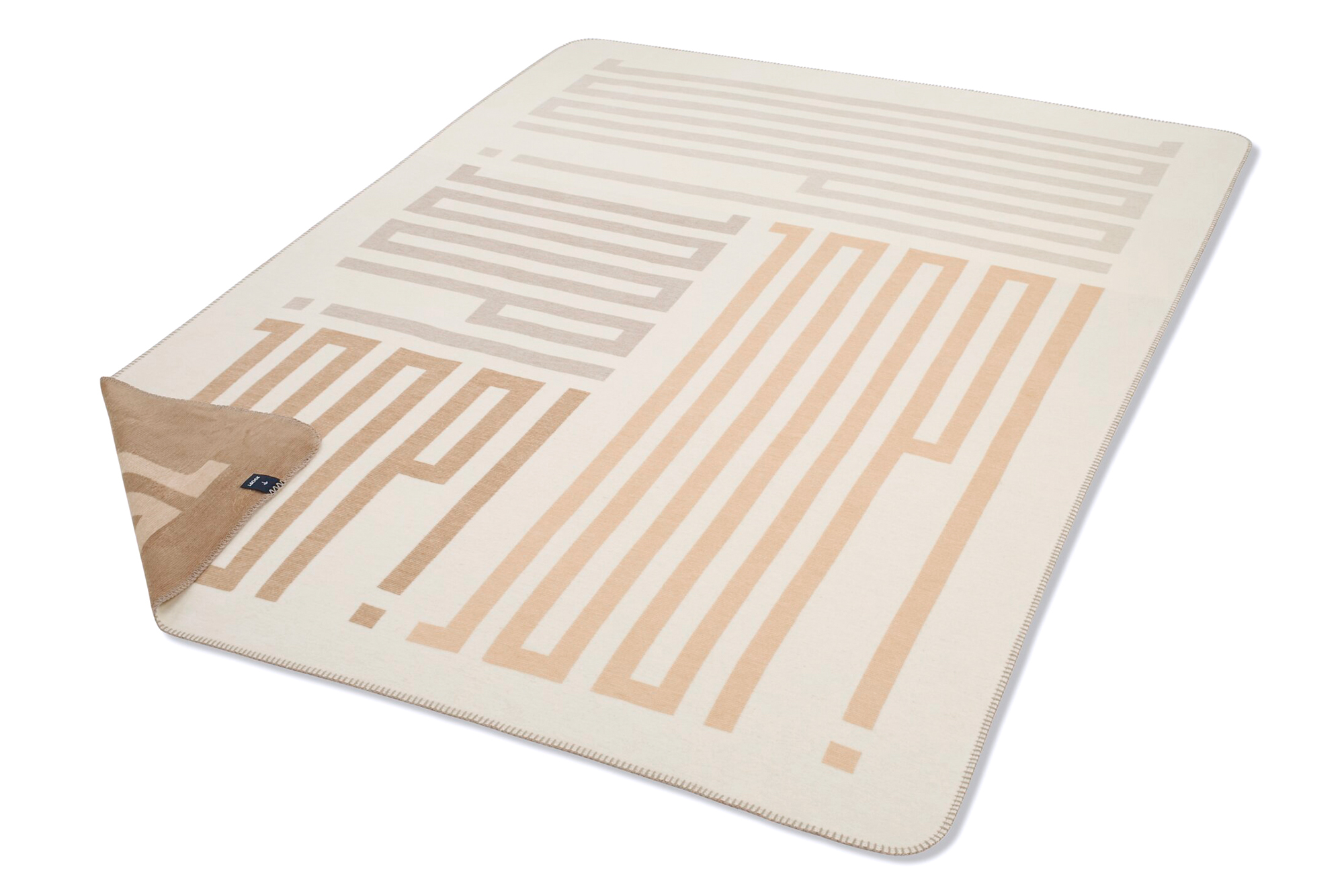 Wohndecke JOOP! Bars Natur Freisteller mit umgelegter Ecke