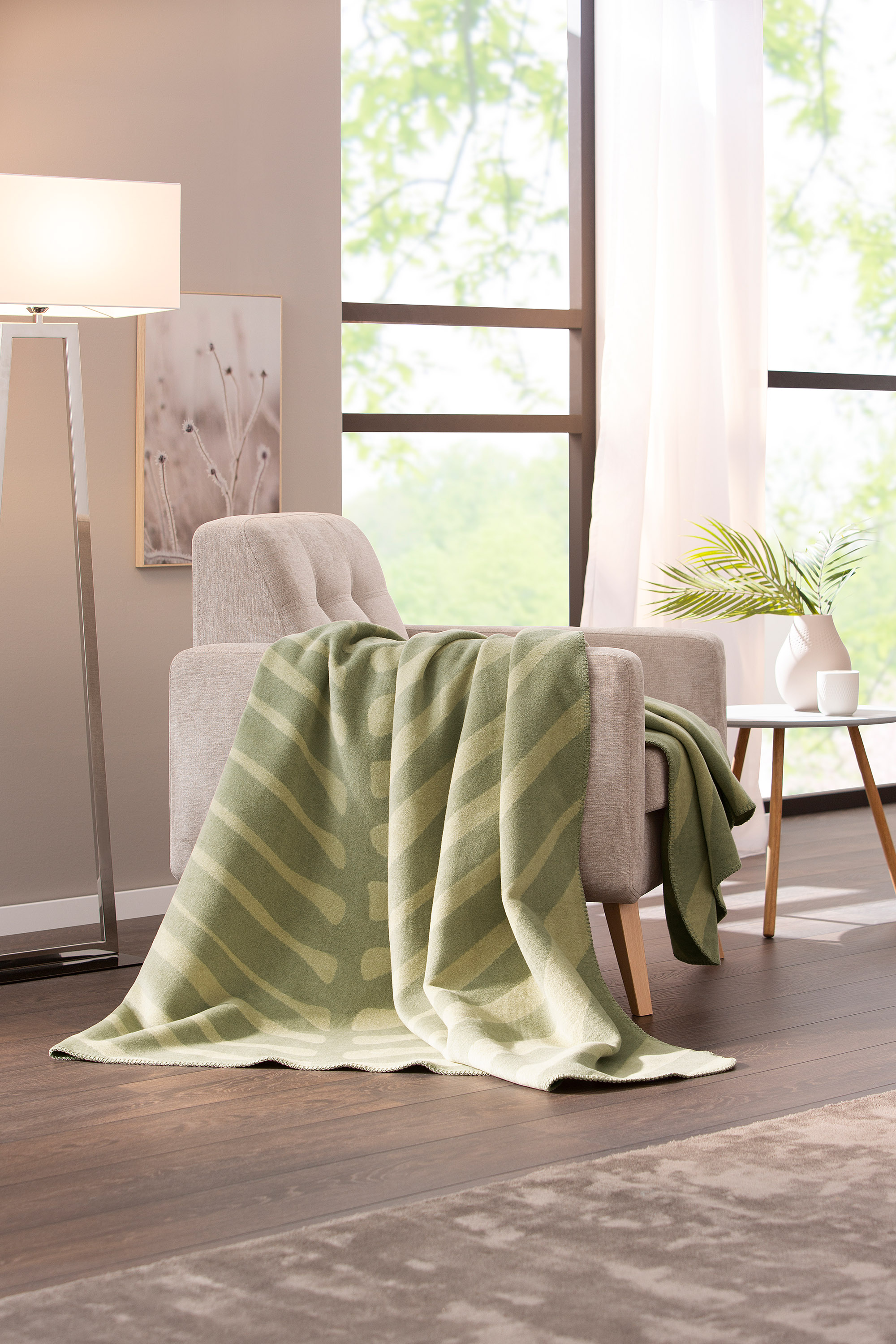 Villeroy & Boch Wohndecke "Leaf" Villeroy & Boch Wohndecke Leaf Farbe Meadow Milieubild Hochformat