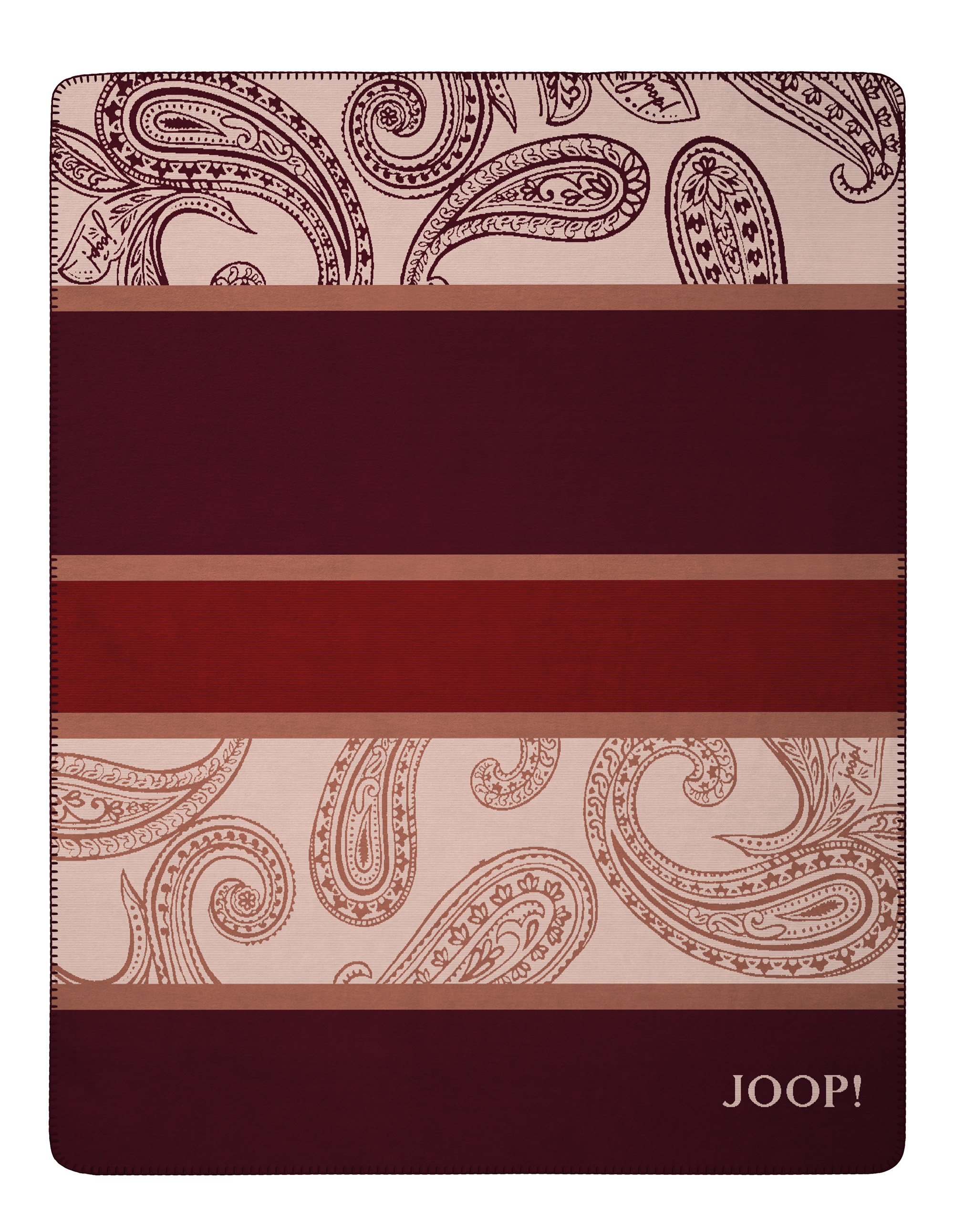 Joop! Wohndecke Paisley Stripes rouge Freisteller glatt
