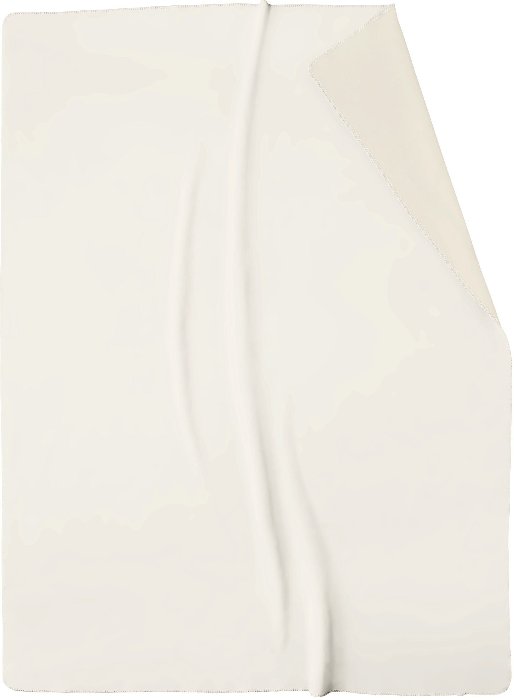 Schlichte Wohndecke "Duo Cotton" aus Baumwollmischgewebe in 150x200 cm in Ecru-Feder - Freisteller