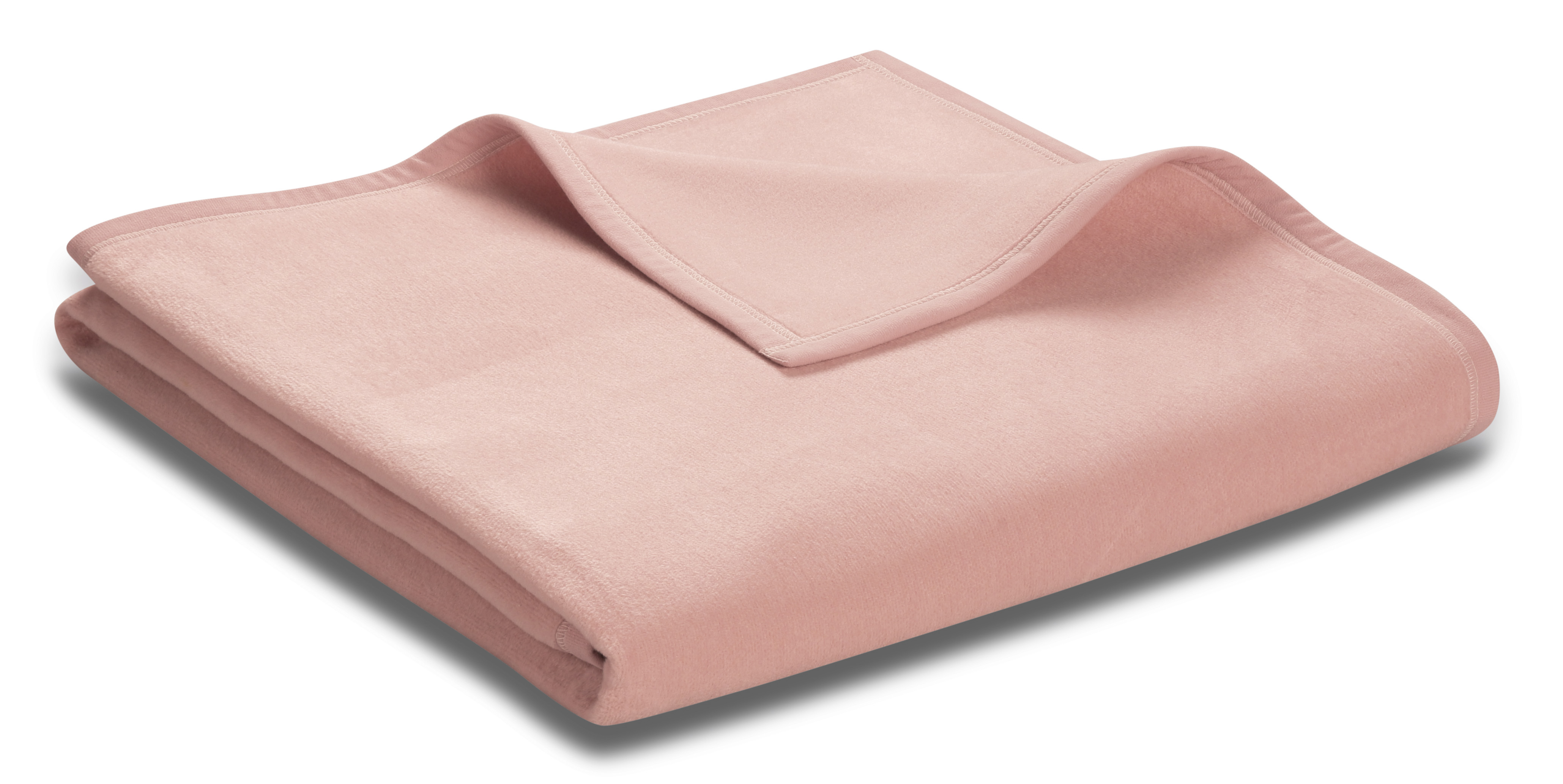 Einfarbige Wohndecke "Uno Cotton" aus Baumwollmischgewebe in Rosa