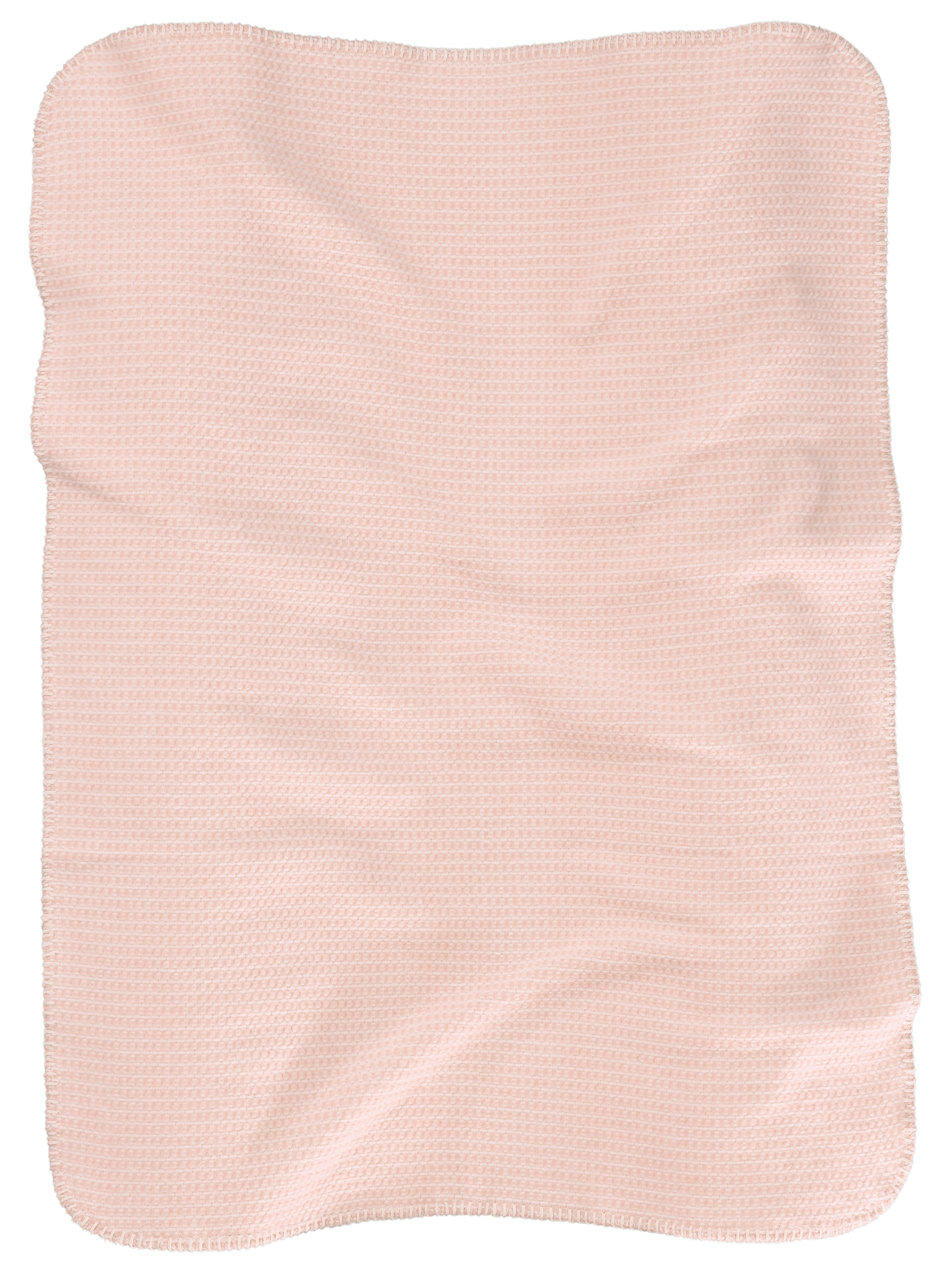Babydecke Cotton green mit Strukturmuster rose Freisteller wellig