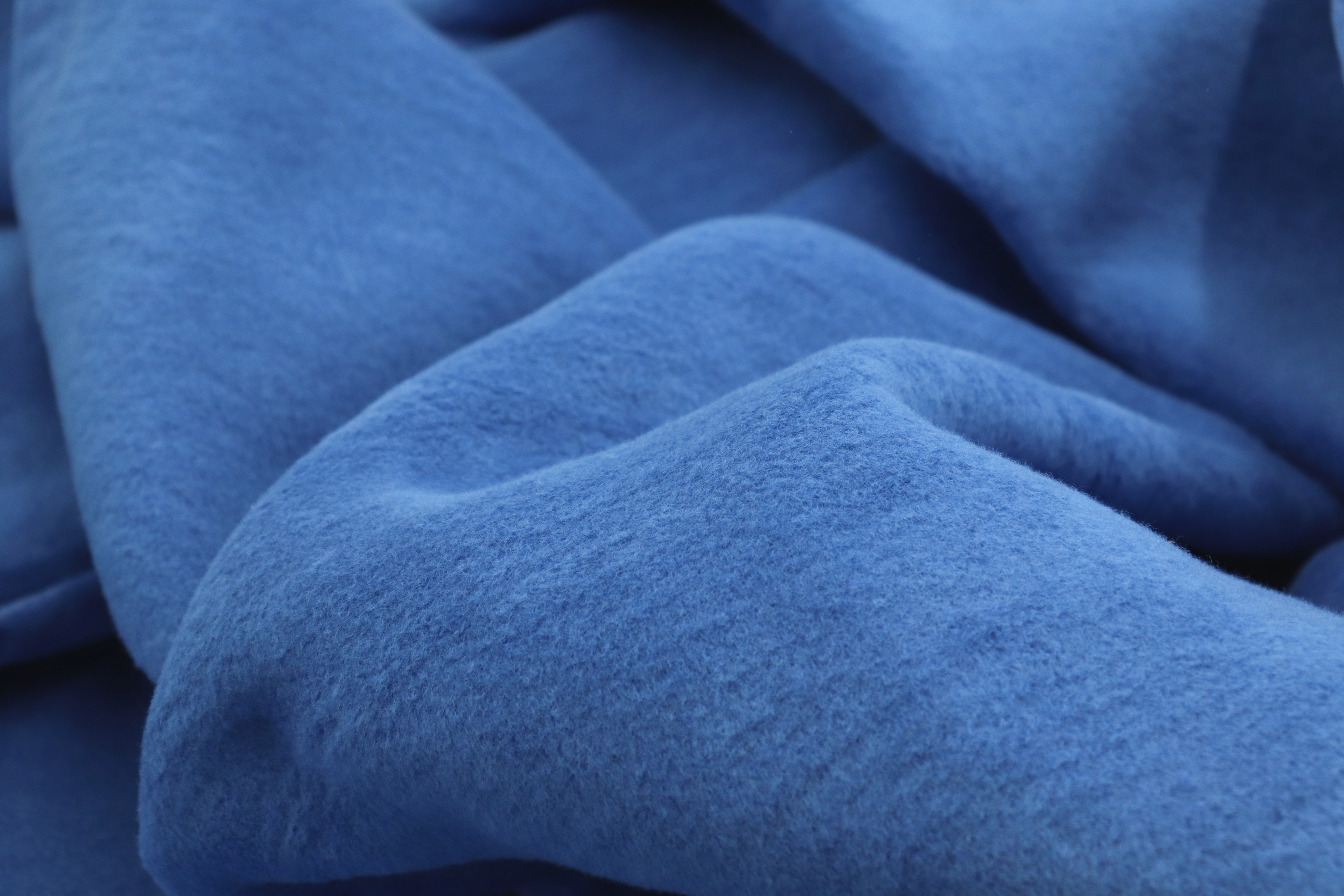 Wohndecke Pure Cotton azur Nahaufnahme Flor