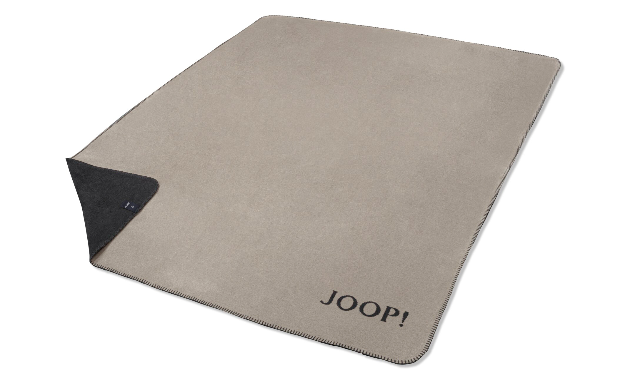 Wohn- und Kuscheldecke "JOOP! Uni-Doubleface" Wohndecke JOOP! Uni-Doubleface stein-anthrazit_Freisteller