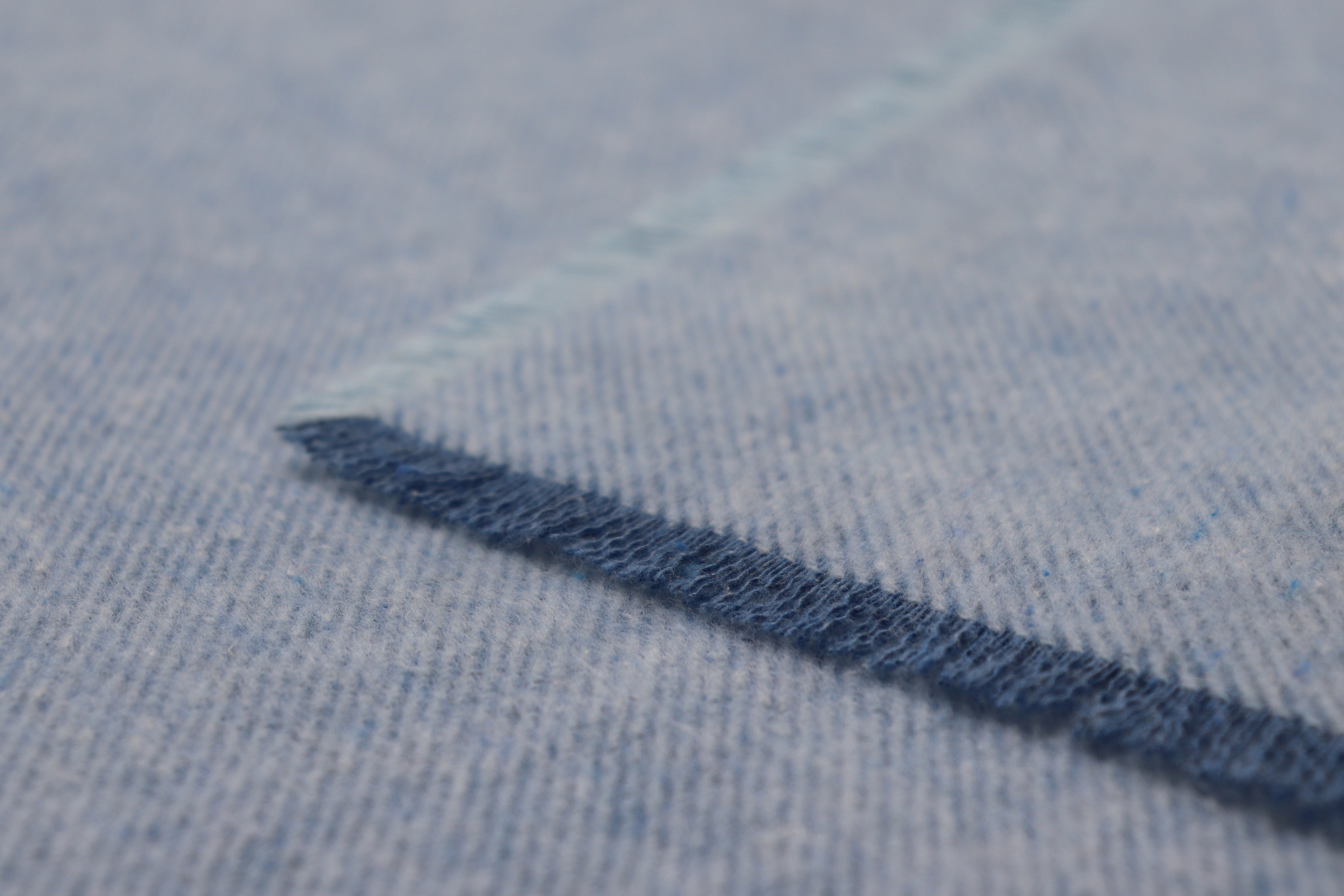 Fransenplaid Great Blue Nahaufnahme Fransen