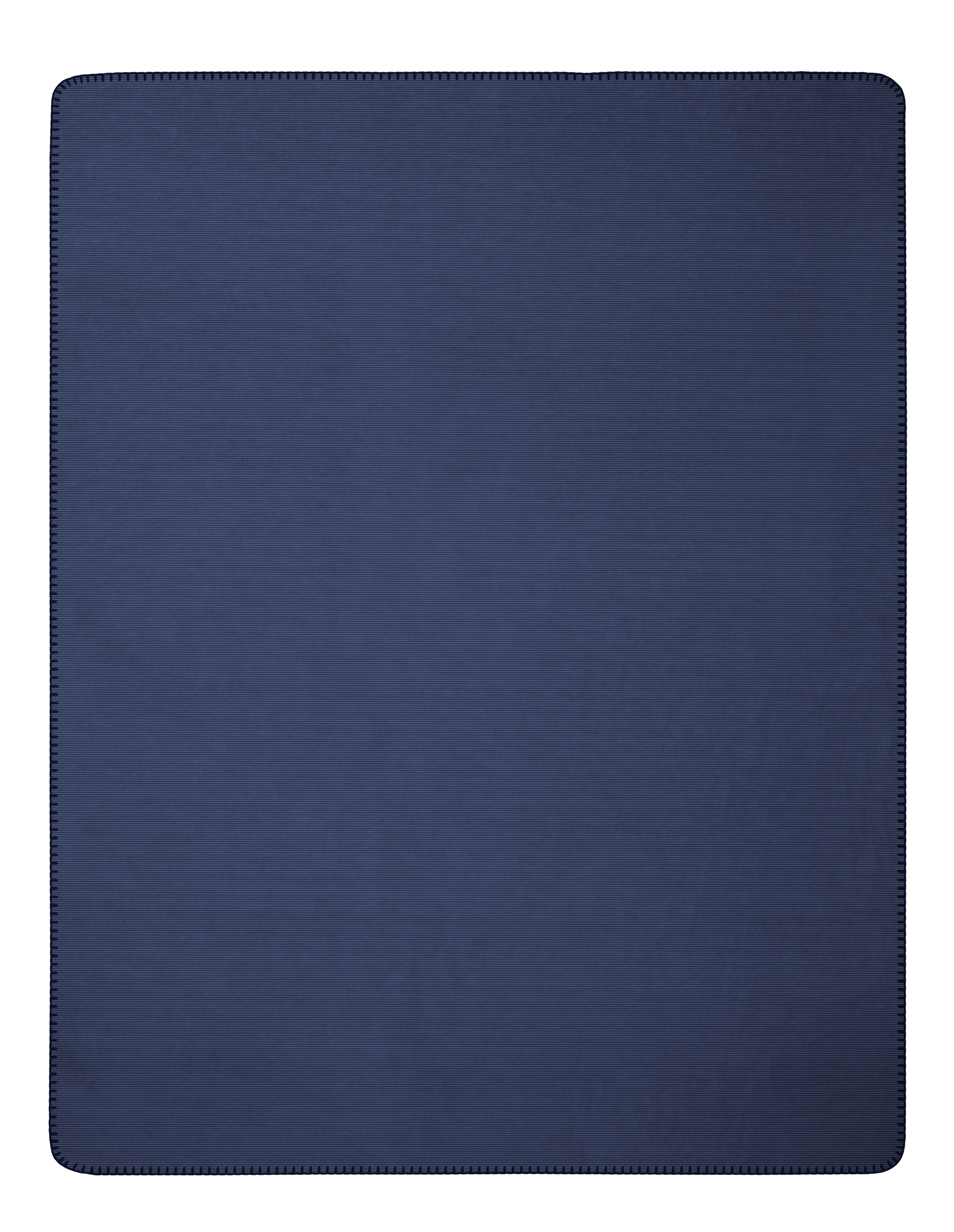 Wohn- und Kuscheldecke "Duo Cotton Melange" Wohndecke "Melange Doubleface" aus Baumwollmischgewebe in 150x200 cm in Marineblau-Silbergrau - Vorderseite