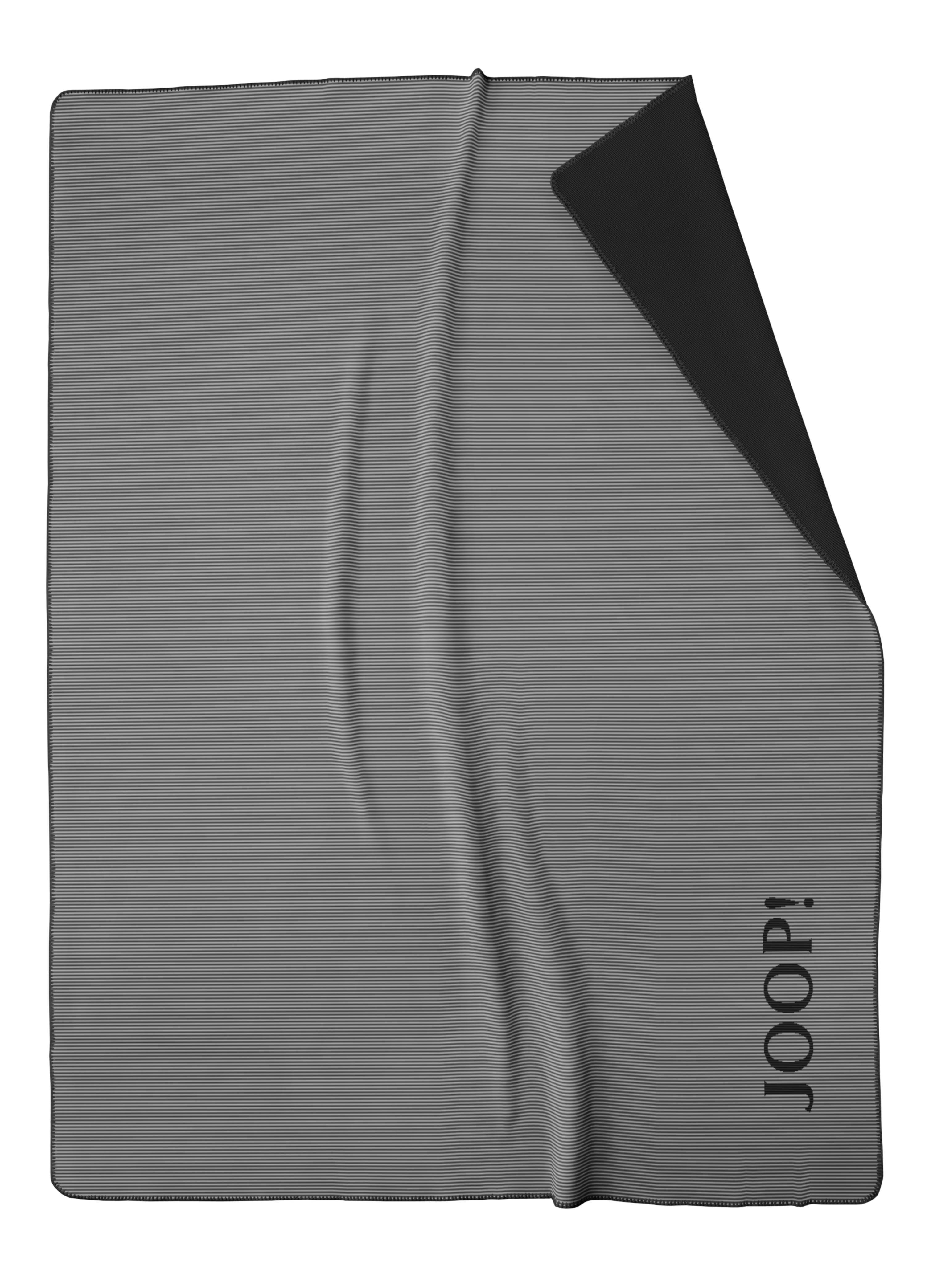 JOOP! Wohndecke "Touch" Wohndecke JOOP! TOUCH Anthrazit-Schwarz Freisteller umgeklappt