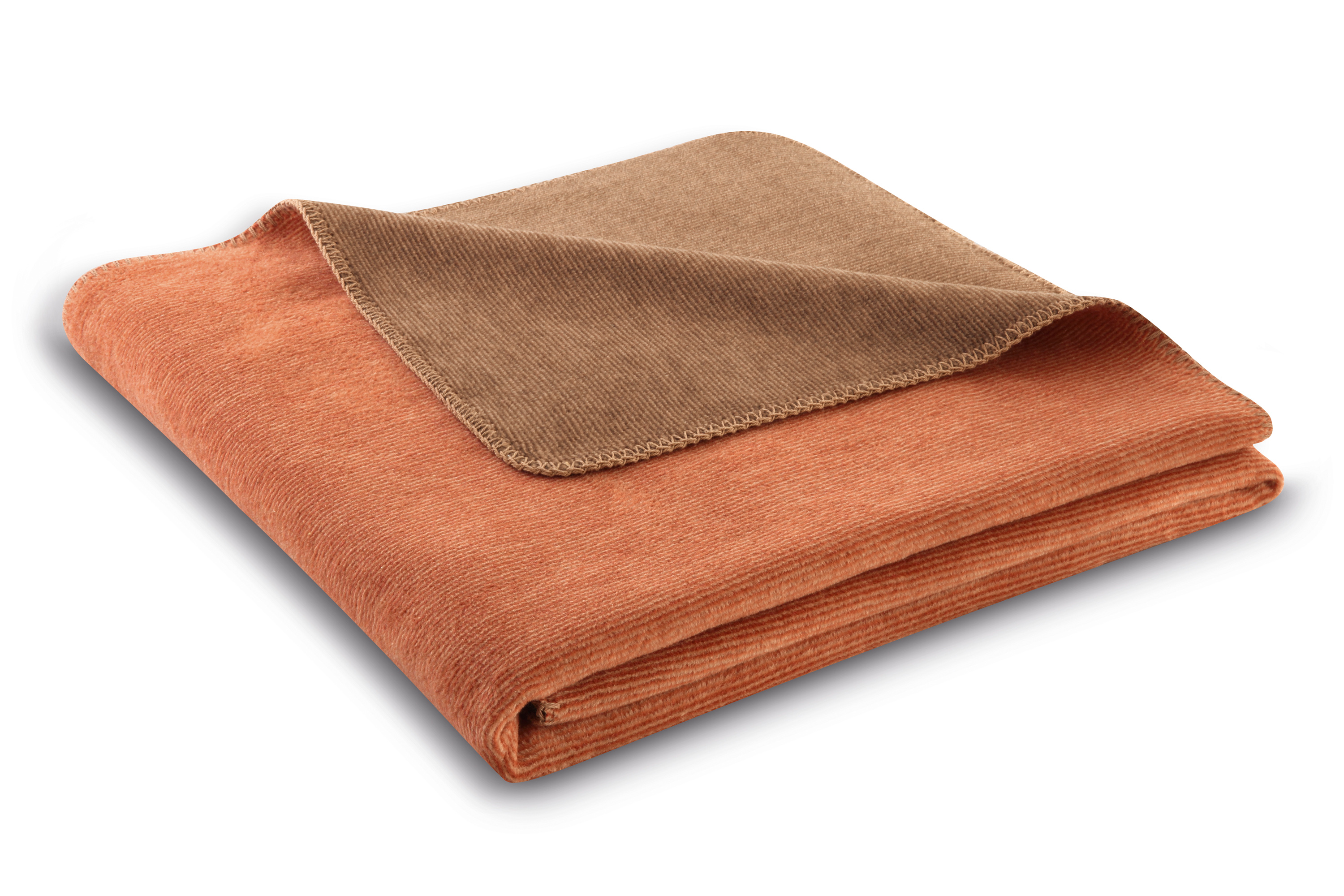 Wohn- und Kuscheldecke "Duo Cotton Melange" Wohndecke Rust-Brown Päckchenbild