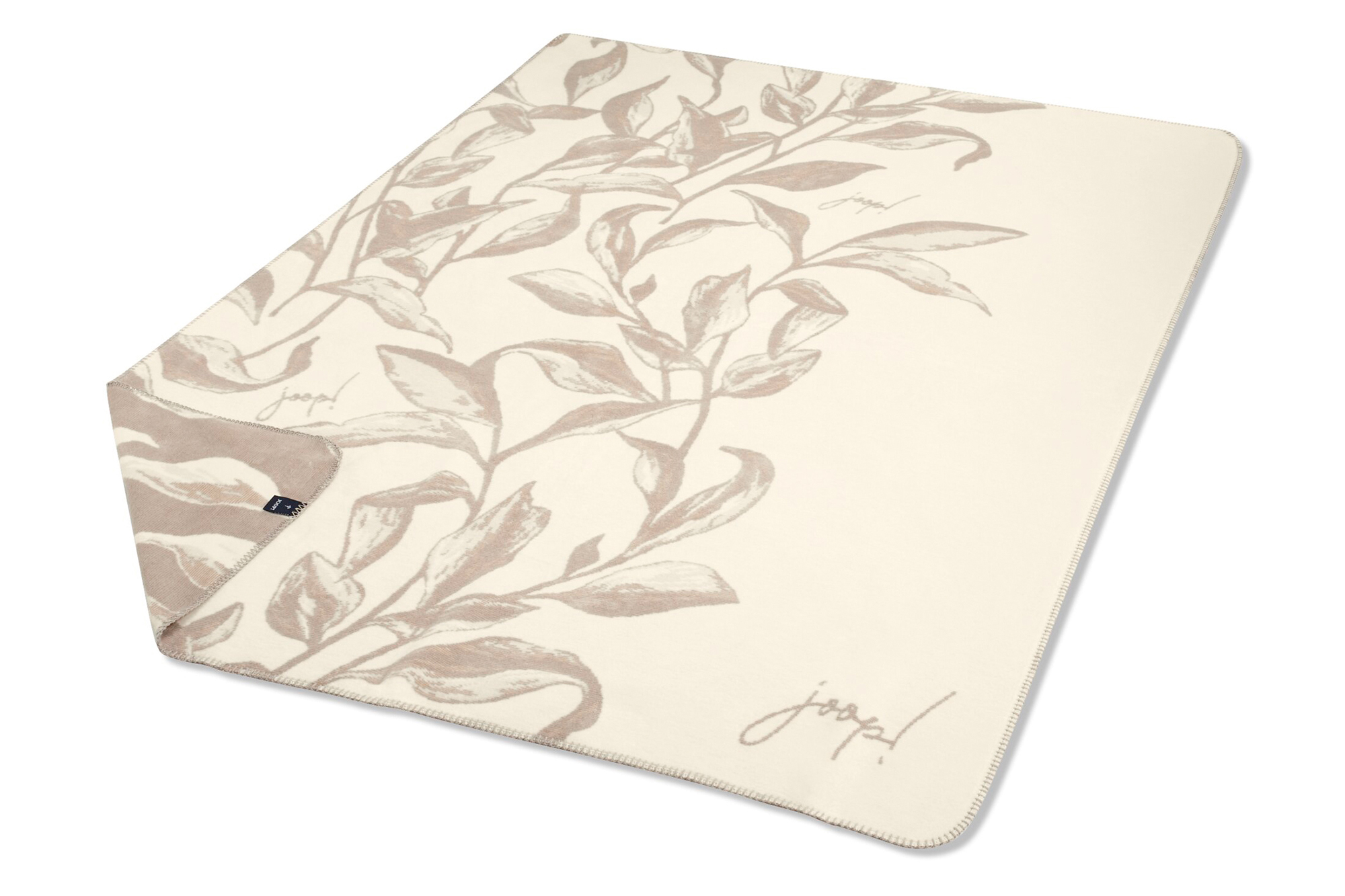 Wohndecke JOOP! Flora Natur Freisteller mit umgelegter Ecke