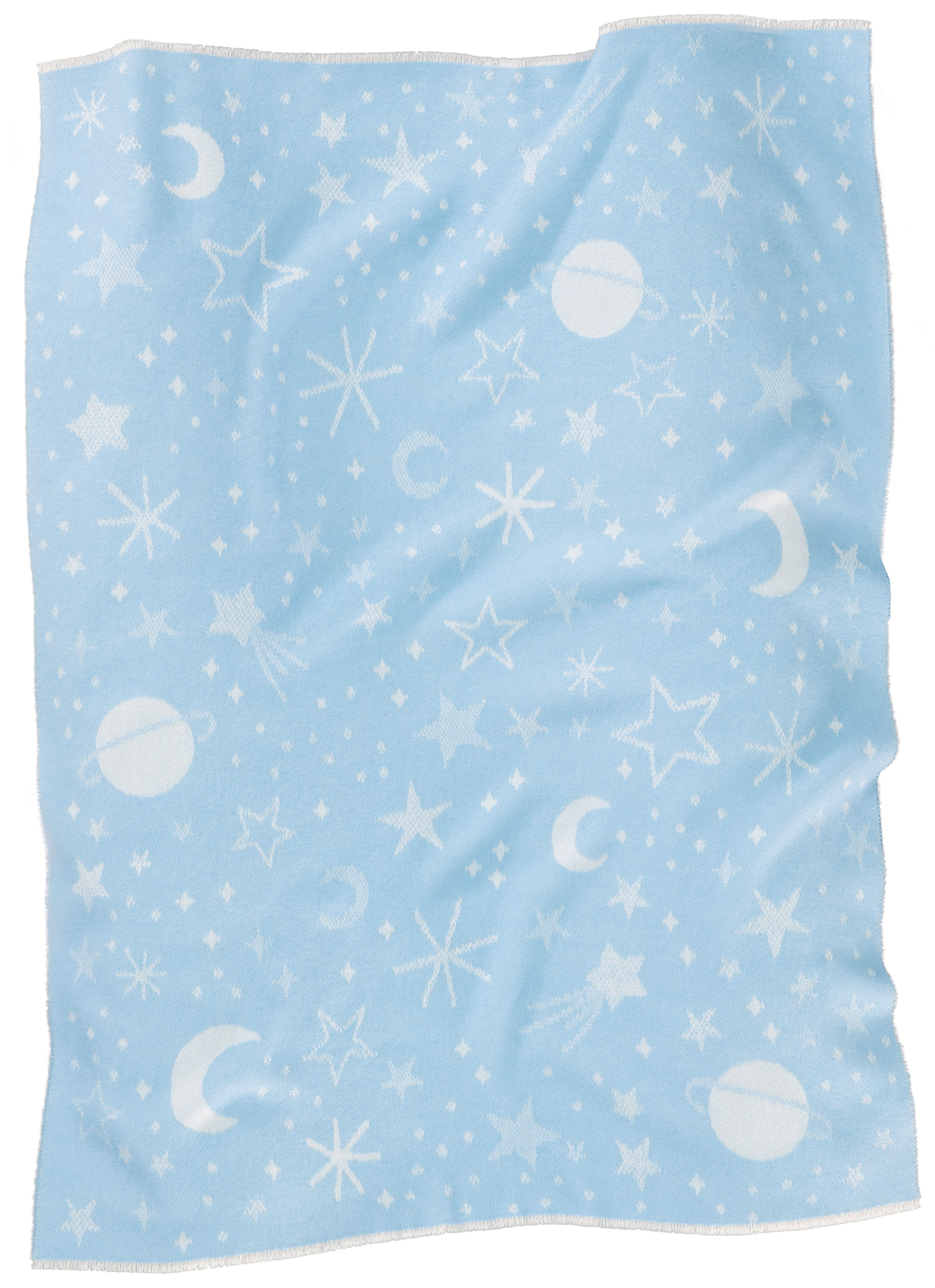 Babydecke Universe blue Freisteller wellig