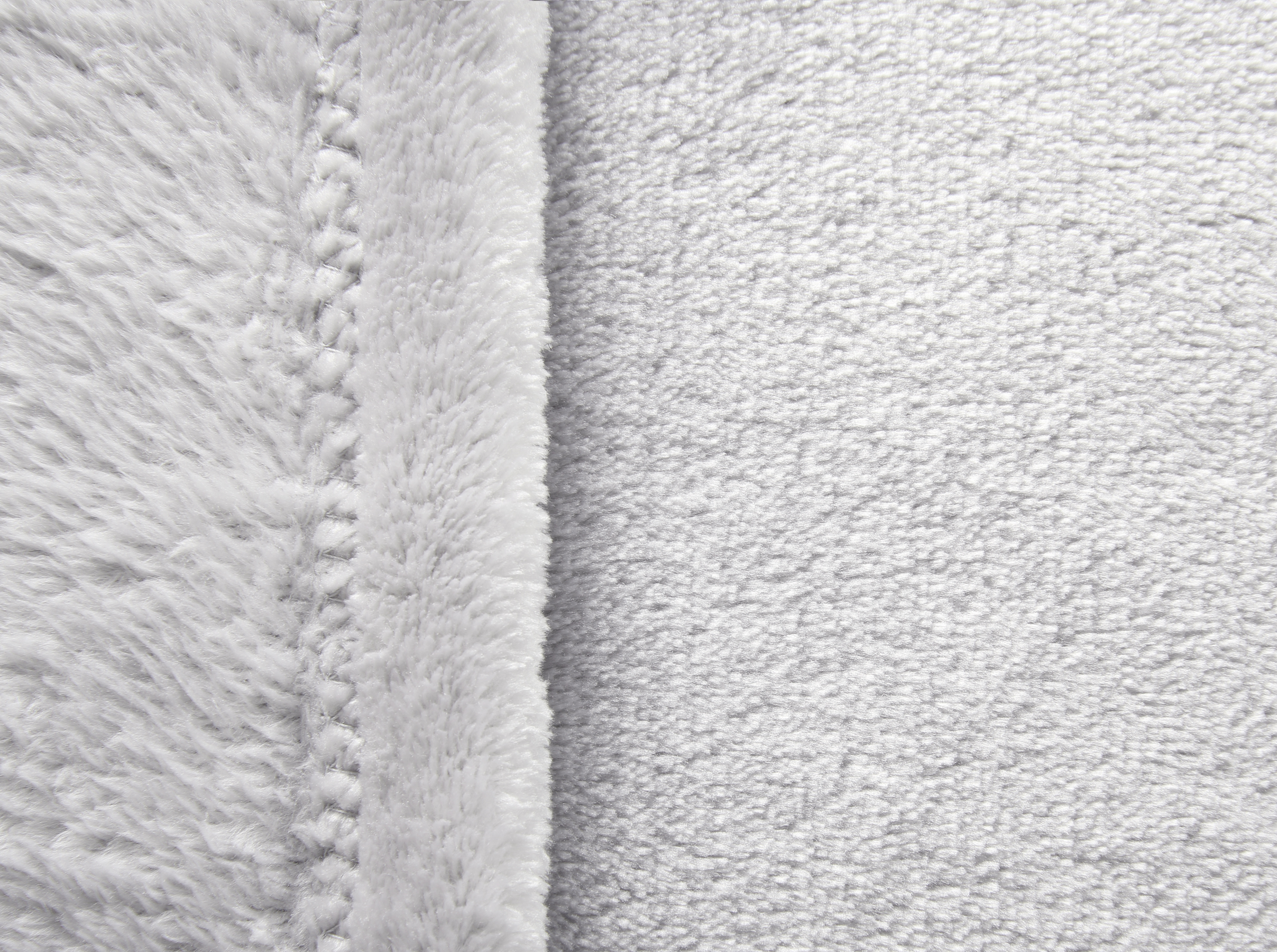 Einfarbige Fleecedecke "Soft & Cover" in 150x200 cm in silber - Einfassung