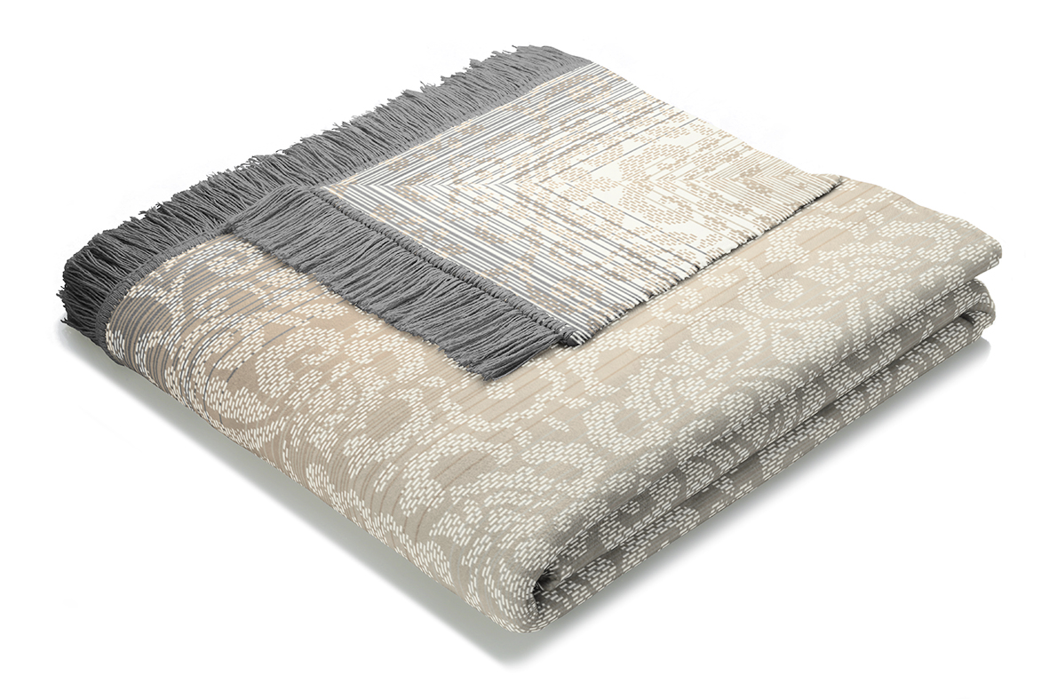 Kuscheldecke Ornamental mit Fransen Päckchenbild