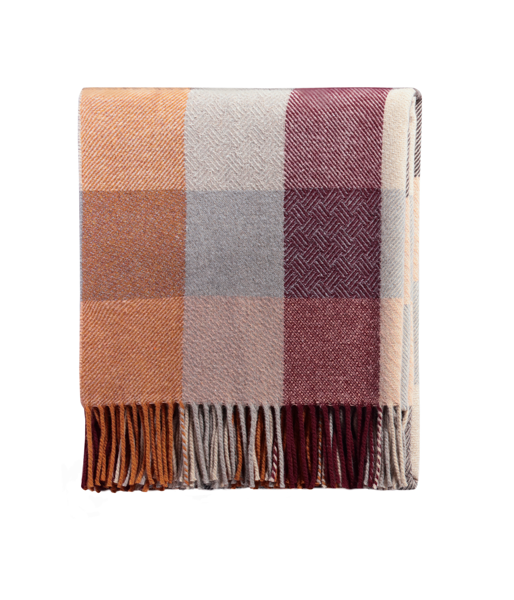 Fransenplaid Sienna Shades Packchenbild frontal von oben
