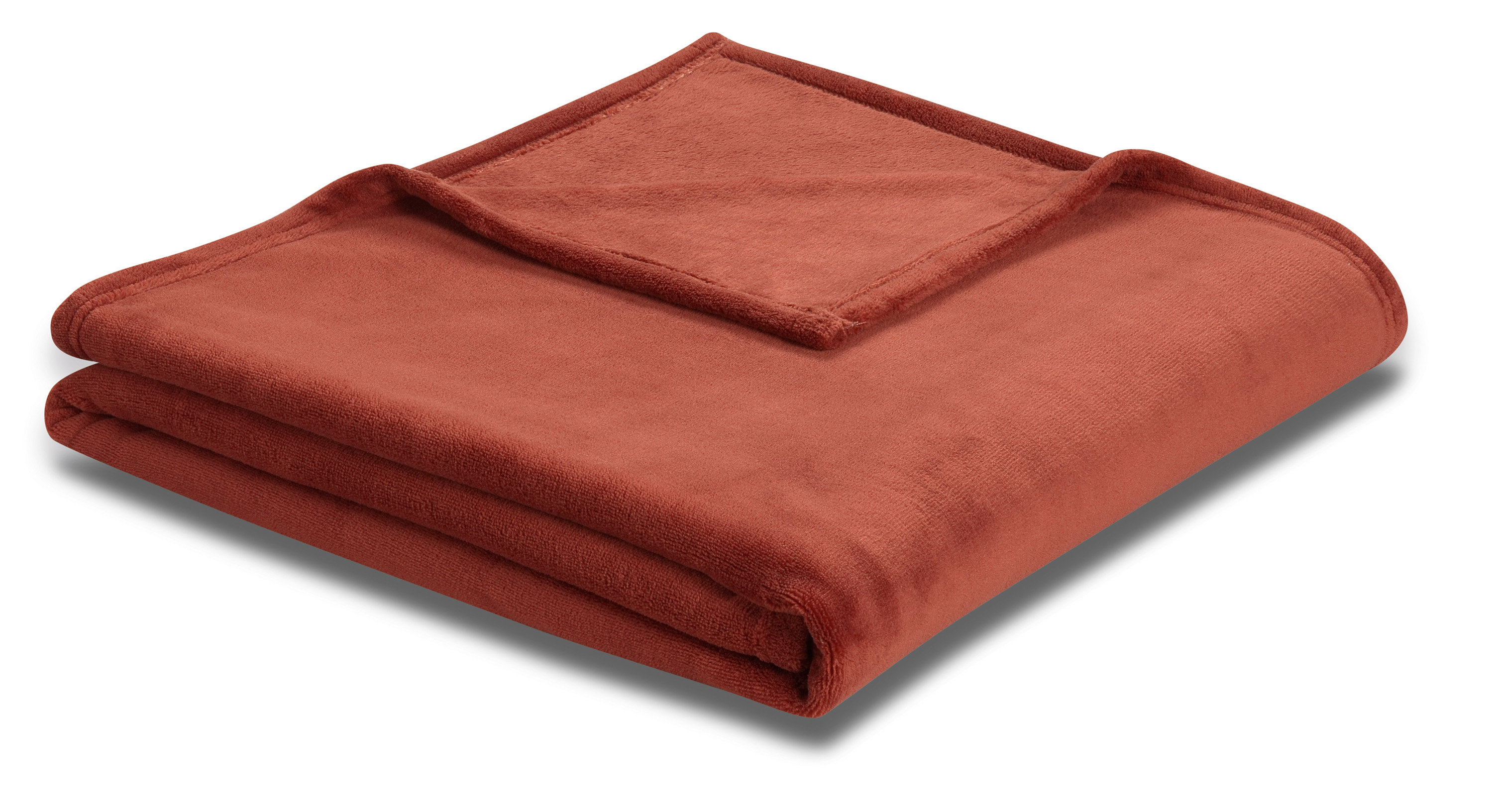Wohn- und Kuscheldecke "Soft & Cover" Einfarbige Fleecedecke "Soft & Cover" in 150x200 cm in rostrot