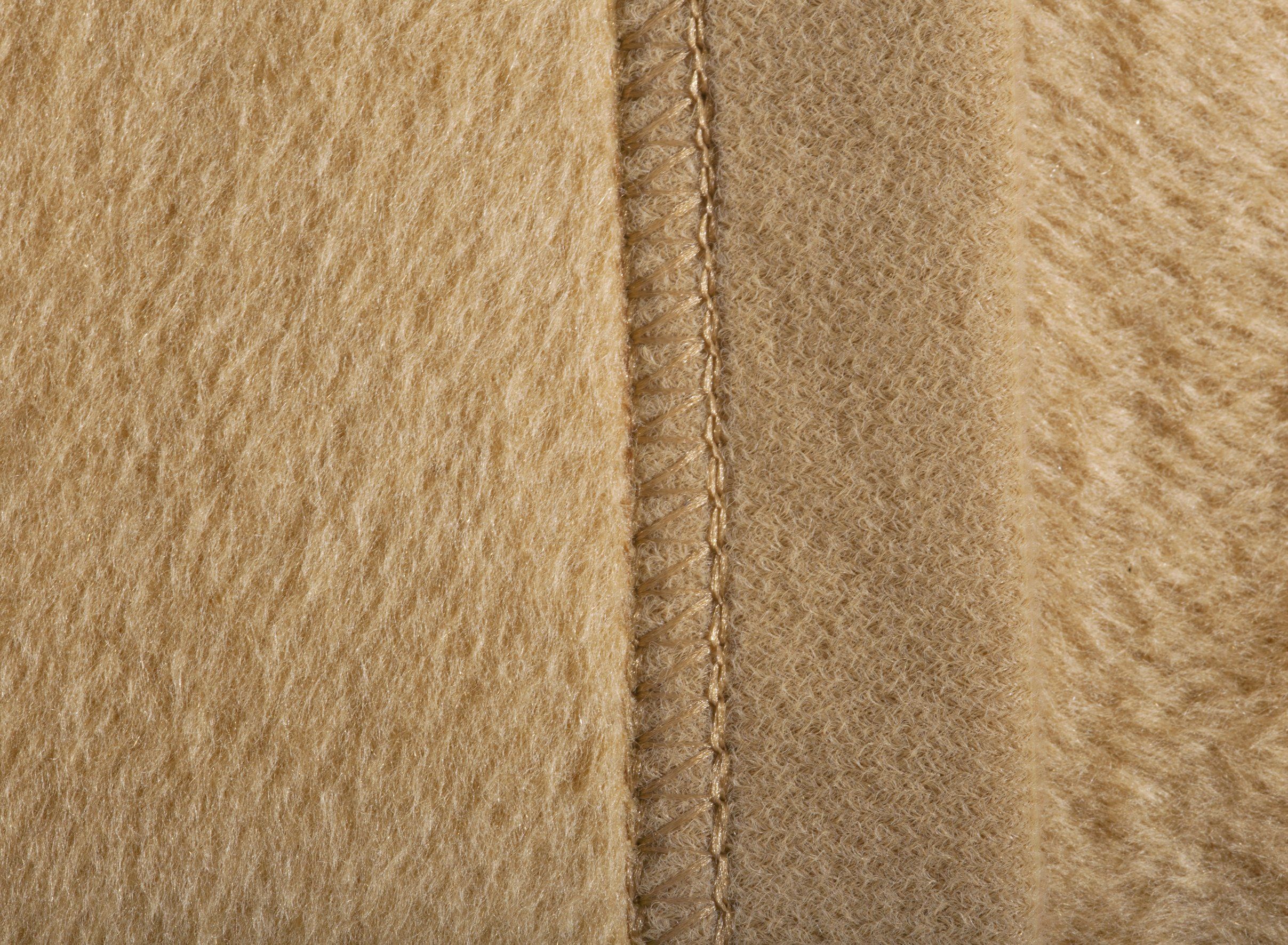 Flauschige Wohndecke "Uno Soft" in kamel - Veloursband